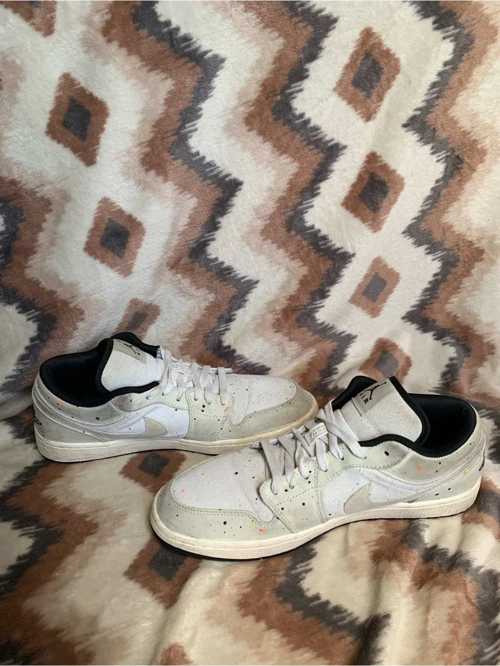 Air Jordan 1 Low Brushstroke Swoosh - Paint Splatter DM3528 100 Size 12